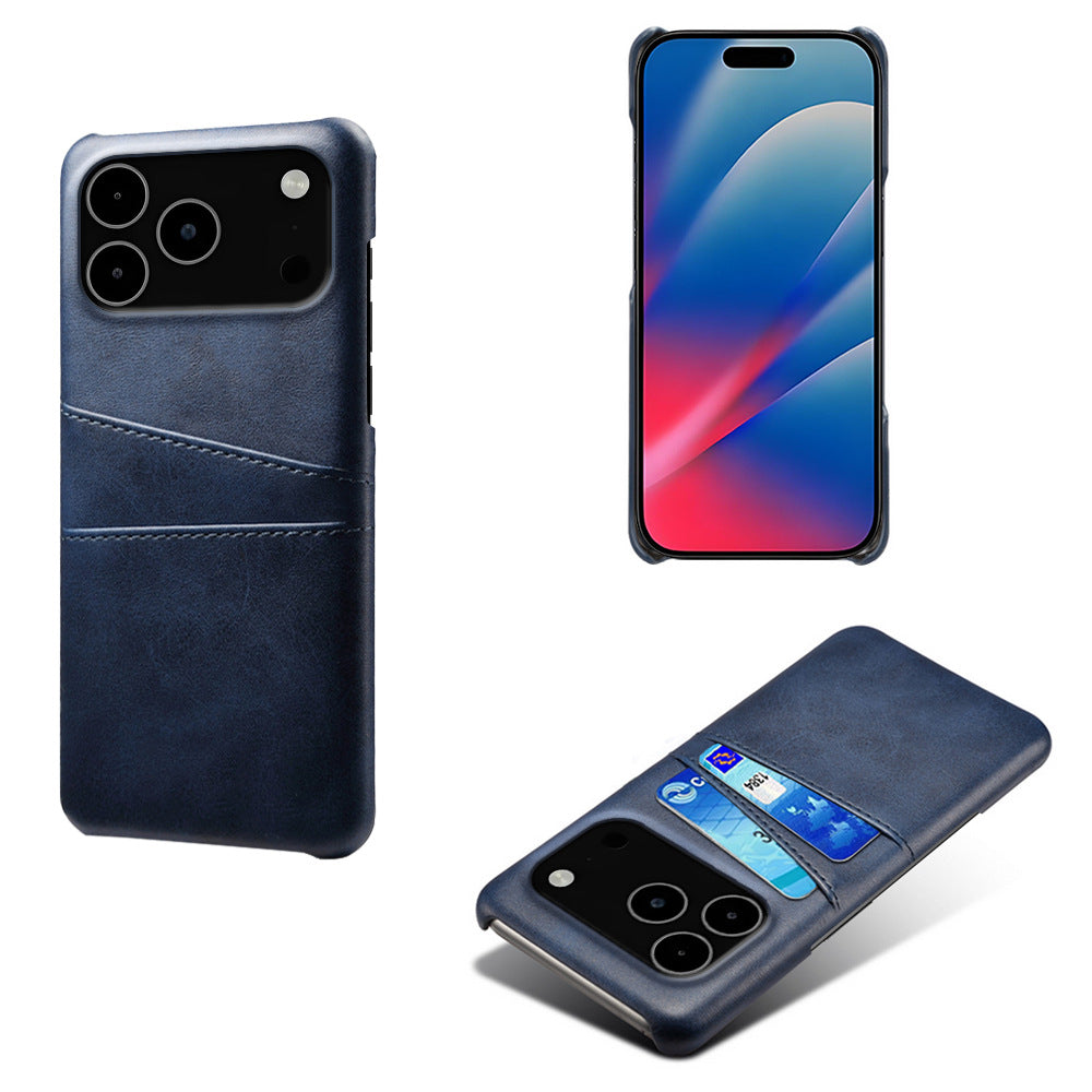 Suitable for iPhone 17 Pro Max leather dual card phone case