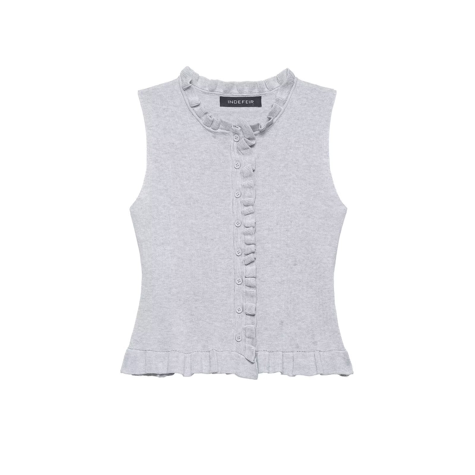 Stacked decorative soft sleeveless top