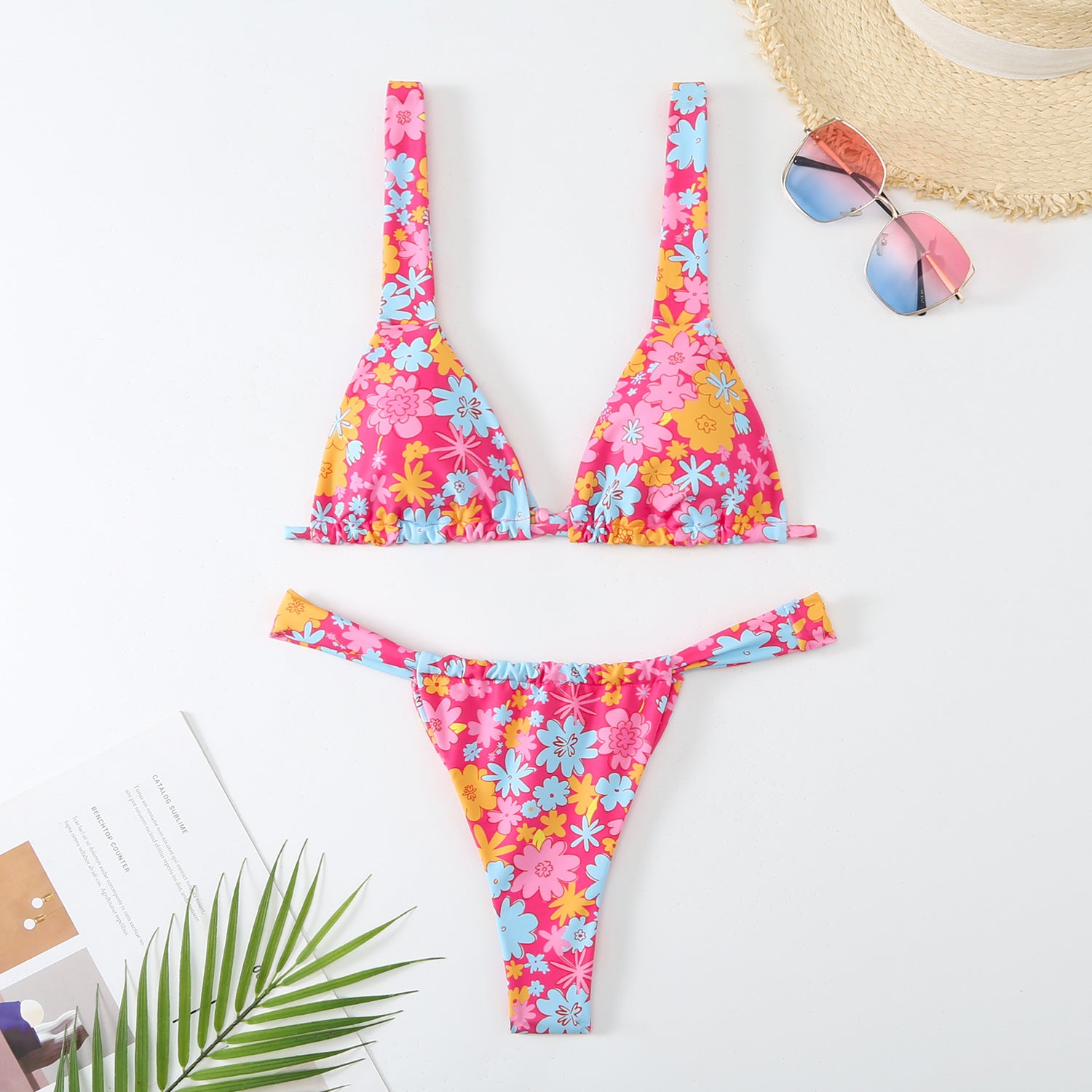 Printed bikini double-sided