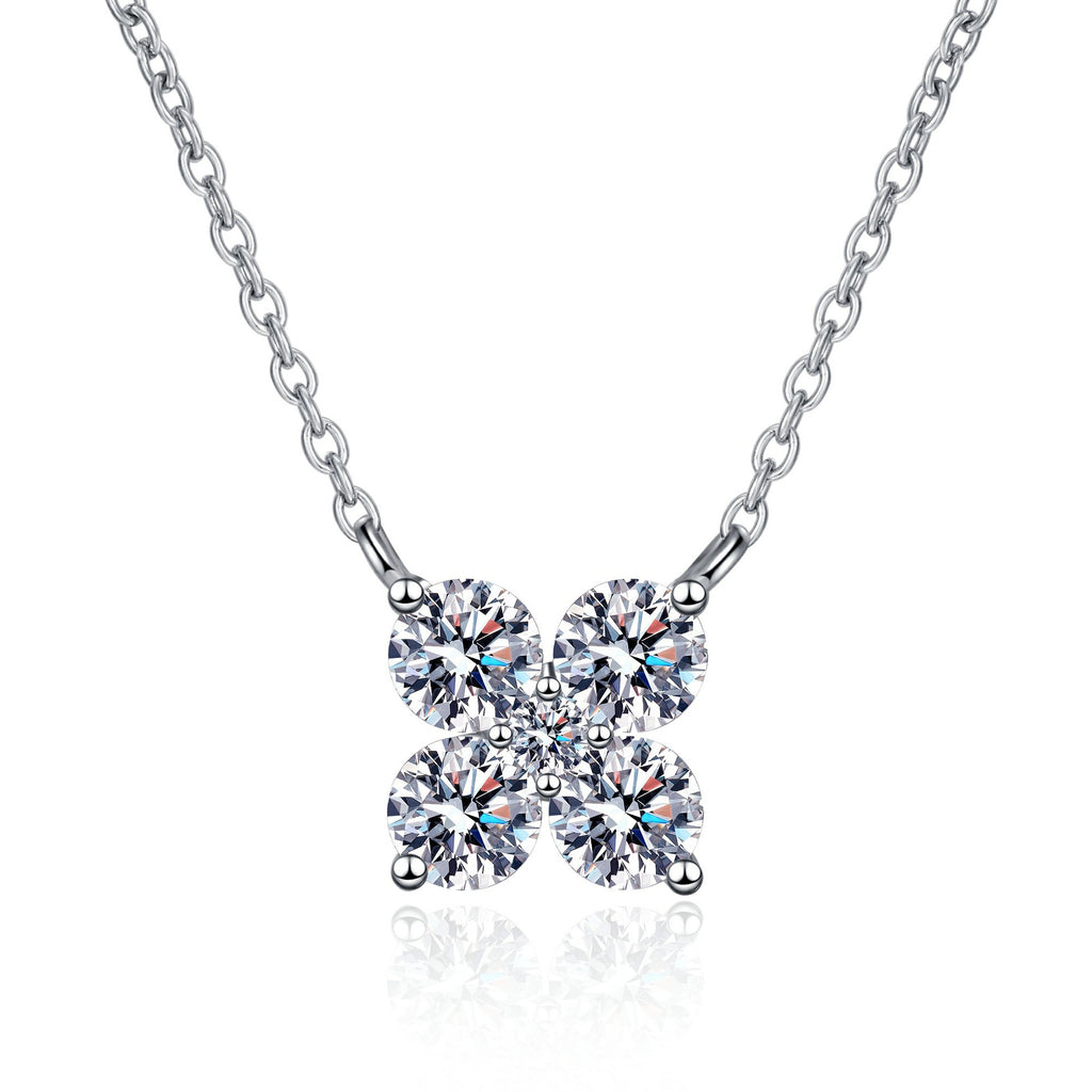 1.26 Carat Moissanite 925 Sterling Silver Geometric Shape Pendant Necklace