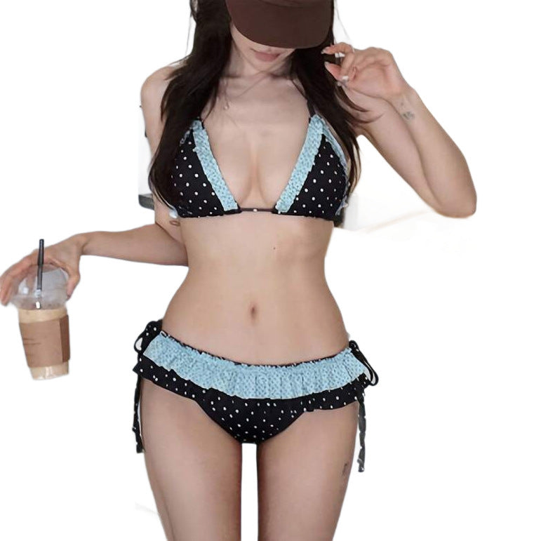 Ruffle Bikini Set with Tie-Back Detail for Women