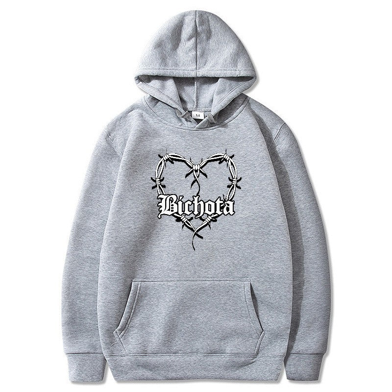 Letter Print Hoodie Casual Sporty Sweatshirt Loose Oversized Pullover Hooded Sweater