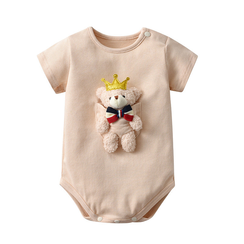 Round neck short sleeved baby bag fart jacket