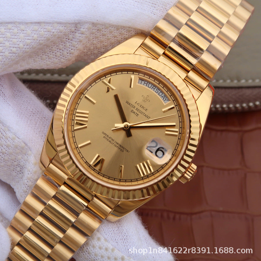 Fashion Style + Brand + Classic Sunday Calendar Watch + Men's Quartz Watch + Waterproof Wristwatch