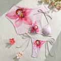 Printed Sleeveless Belted Bikini Set Swimwear for Women
