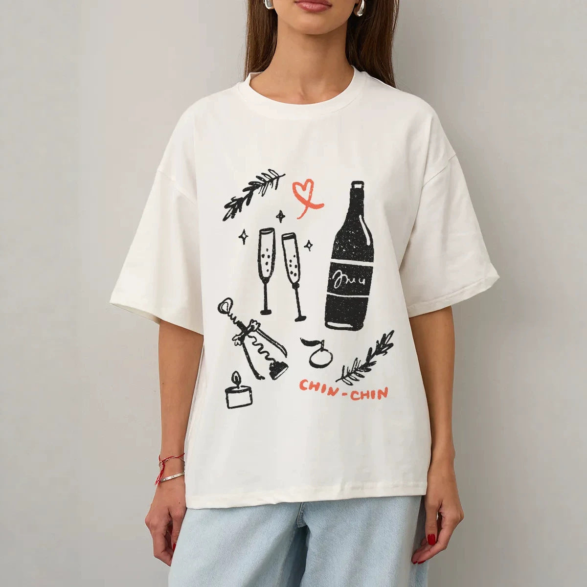 Short sleeved round neck T-shirt top