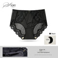 Luxury Mid-High Waist Women's Underwear with Silk-Cotton Lining Antibacterial Mesh Sexy Lace Design