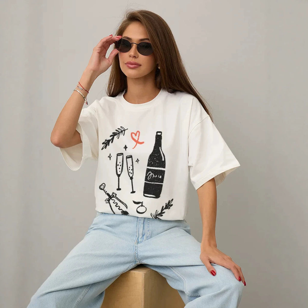 Short sleeved round neck T-shirt top