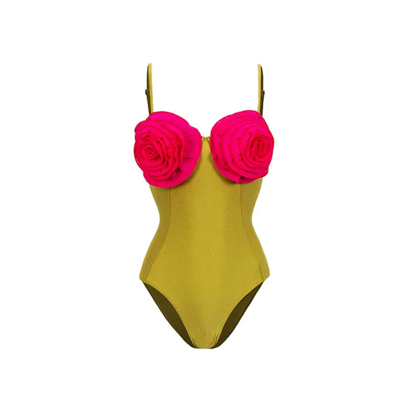 One-Piece Sleeveless A-Line Women's Swimwear Set for Vacation