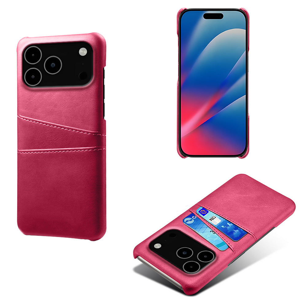Suitable for iPhone 17 Pro Max leather dual card phone case