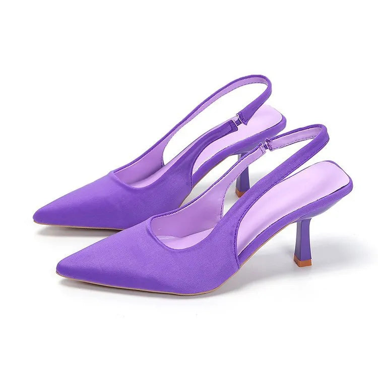 Point Toe Kitten Heel Slingback Pumps