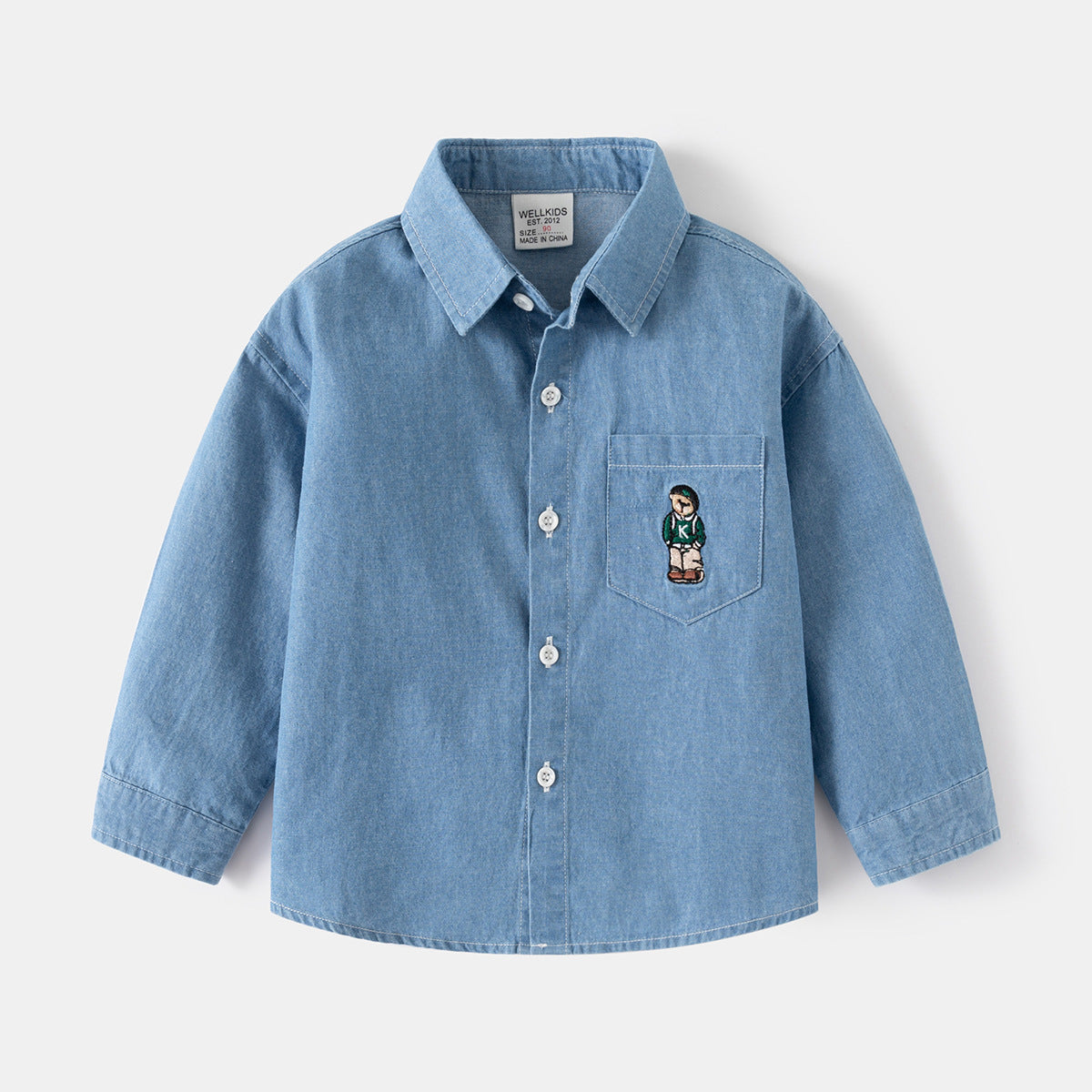 Boy's Denim Shirt Outerwear Brand Kids Top Long Sleeve Shirt Baby Top
