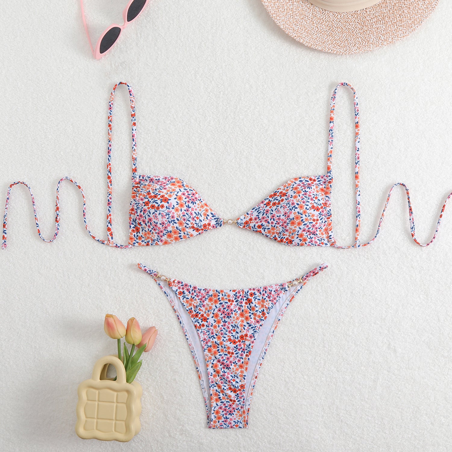 Floral Triangle Cup Spicy Girl Bikini