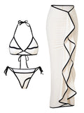 Sexy Bikini Set with Strapless Neckline and Triangular Bottoms for Women