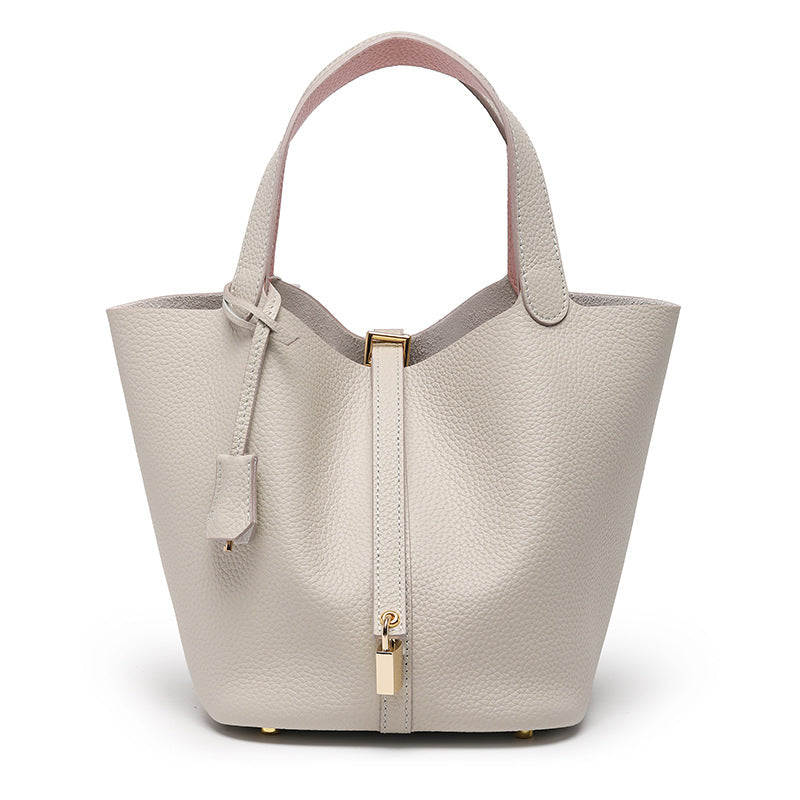 Head layer cowhide bucket bag women's leather high-end handbag