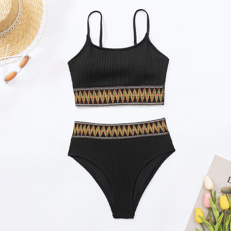 Strap Printed Bikini Beach Hot Spring Swimwear
