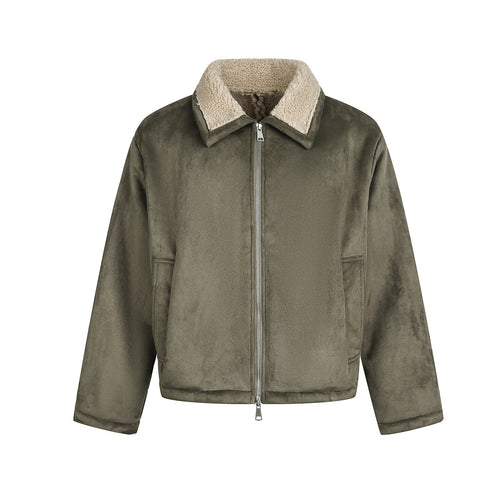 Brown lambhair coat for men
