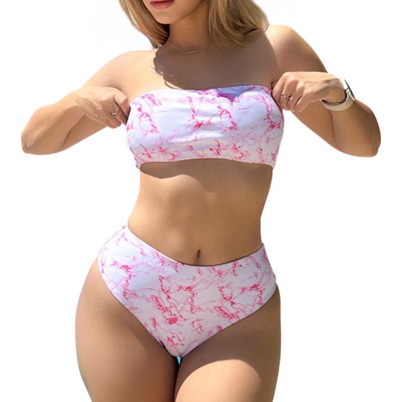 Sexy Printed Crop Top Bikini Set
