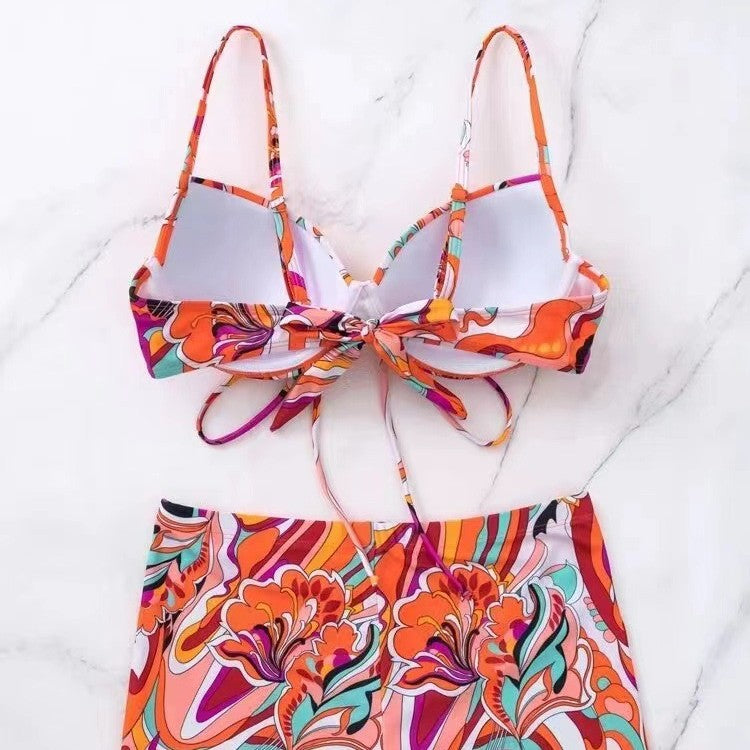 Floral Graffiti Padded Bikini Bottoms Separated Swimwear