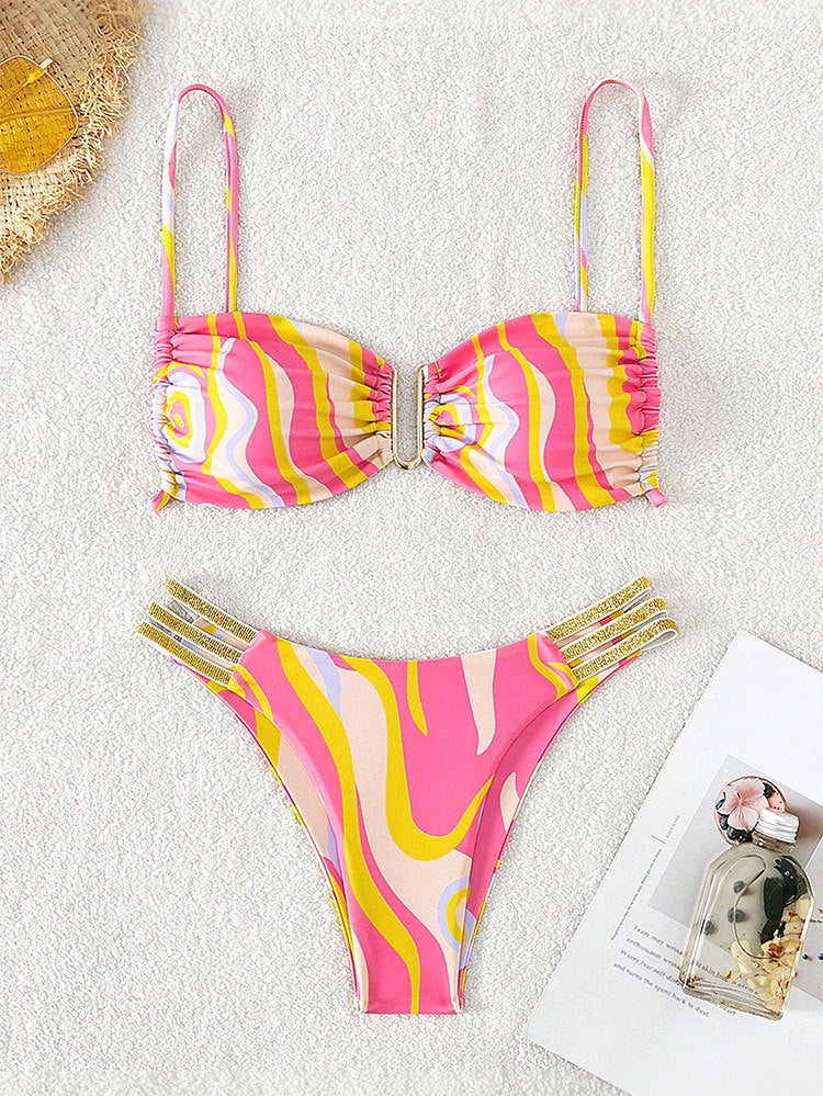 Ripple Pattern Bikini Set for Women
