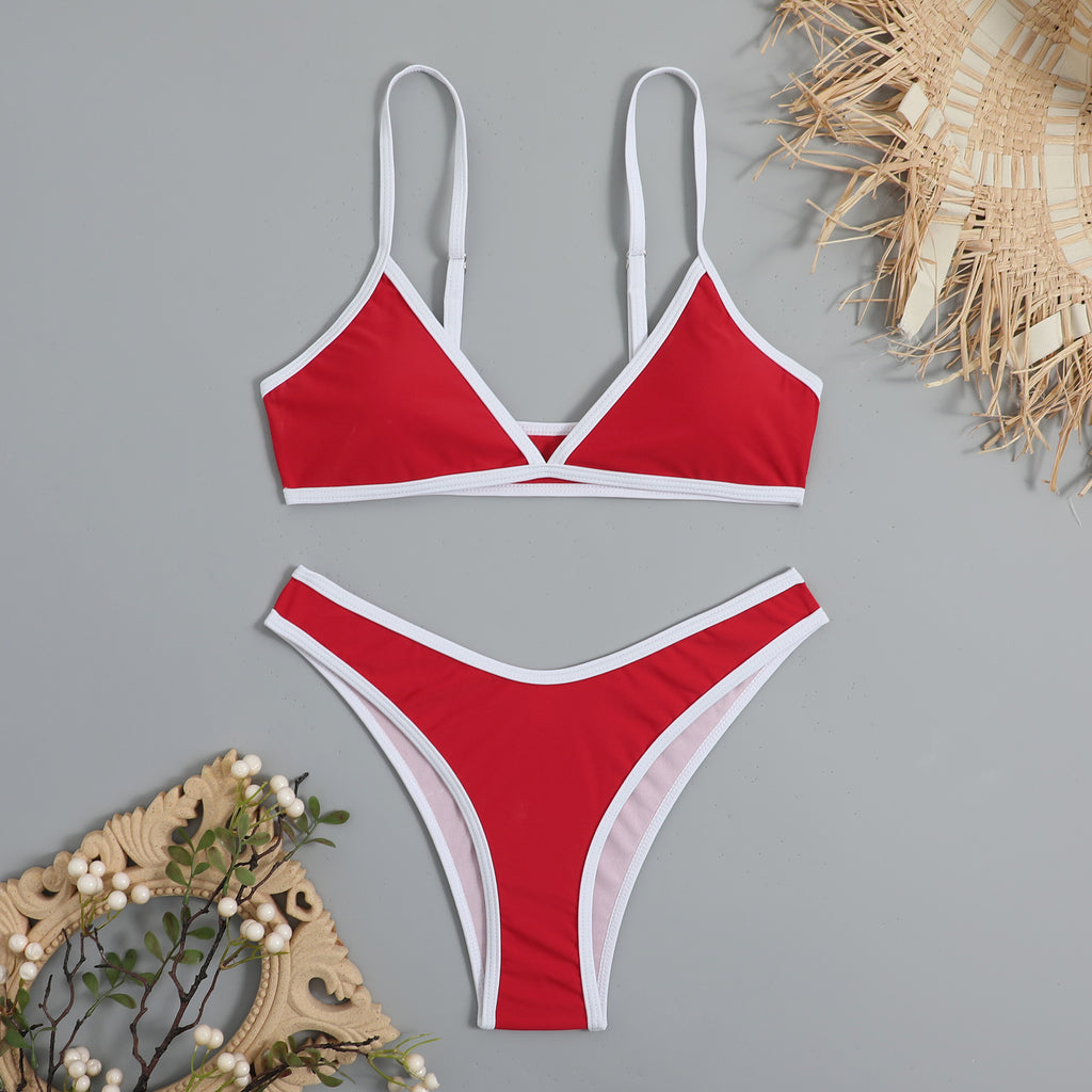 Strap triangle women's bikini swimsuit