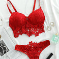 Cross-border Sexy Lingerie Seductive Three-piece Transparent Backless Lace Trim Tempting Sleepwear Two-piece Set