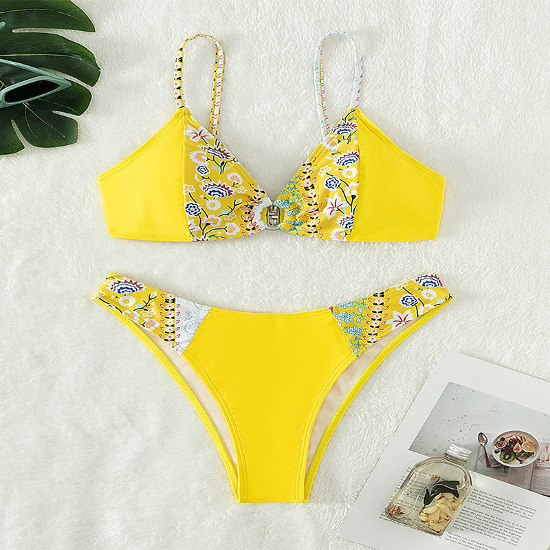 Printed sexy bikini swimsuit