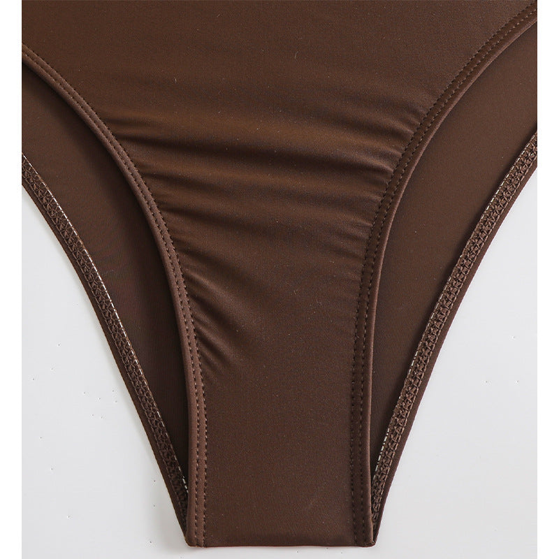 Hanging neck suspender bikini swimsuit for women