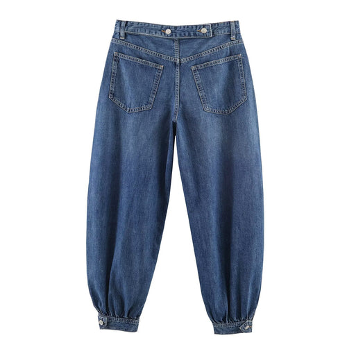 Casual style waist loop with balloon version jeans