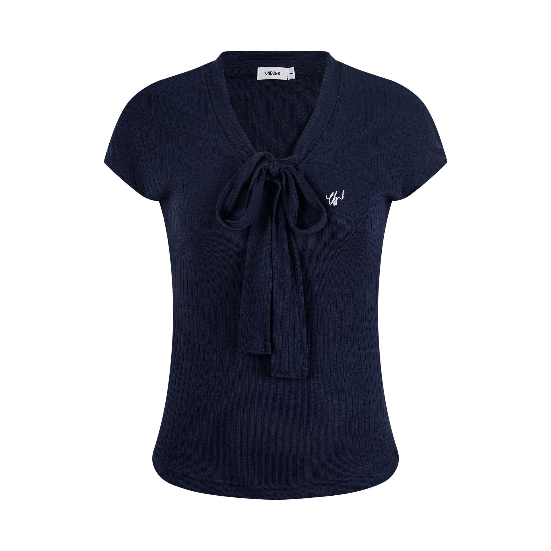 Women's Butterfly Knot Slim Fit V-Neck Casual Short Sleeve Top