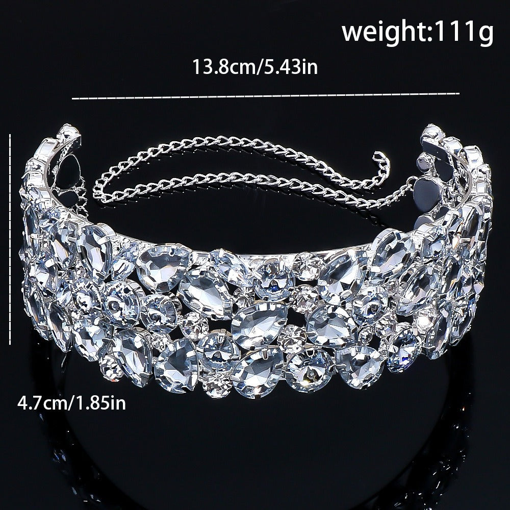 Exaggerated necklace design with a sense of temperament, water diamond droplet multi-layer necklace, summer women's fashion vers