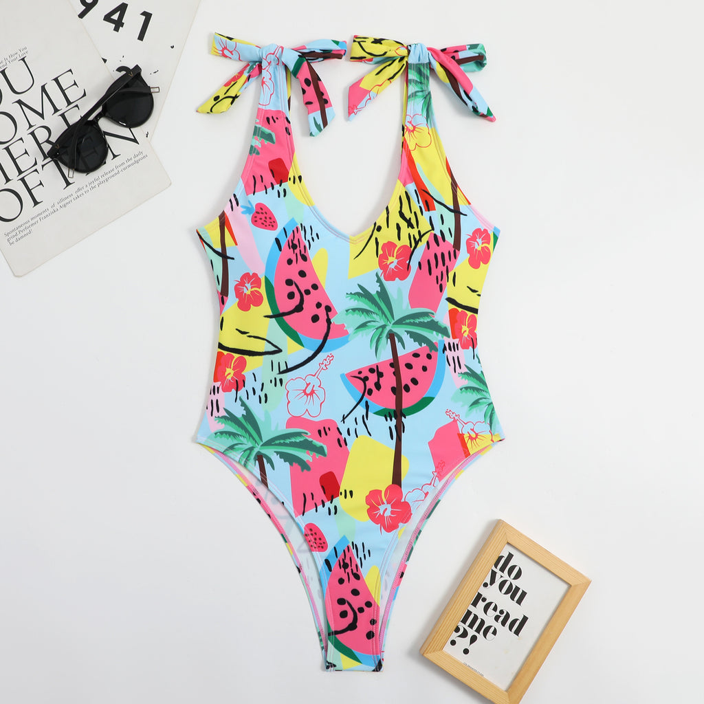Triangle one-piece beautiful back swimsuit bikini