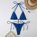Split strap strap triangle bikini swimsuit
