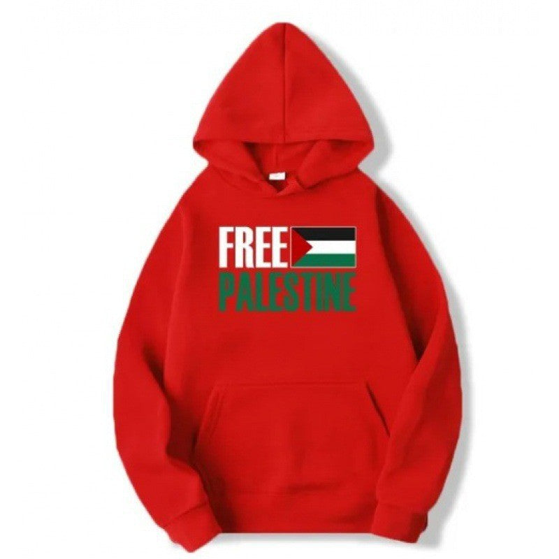 Print Hooded Sweatshirt Men's Fleece Warm Casual Sweatshirt Outerwear