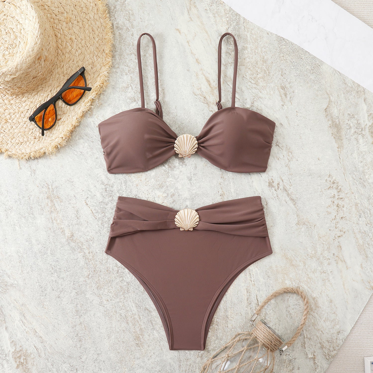 Split women's bikini swimsuit
