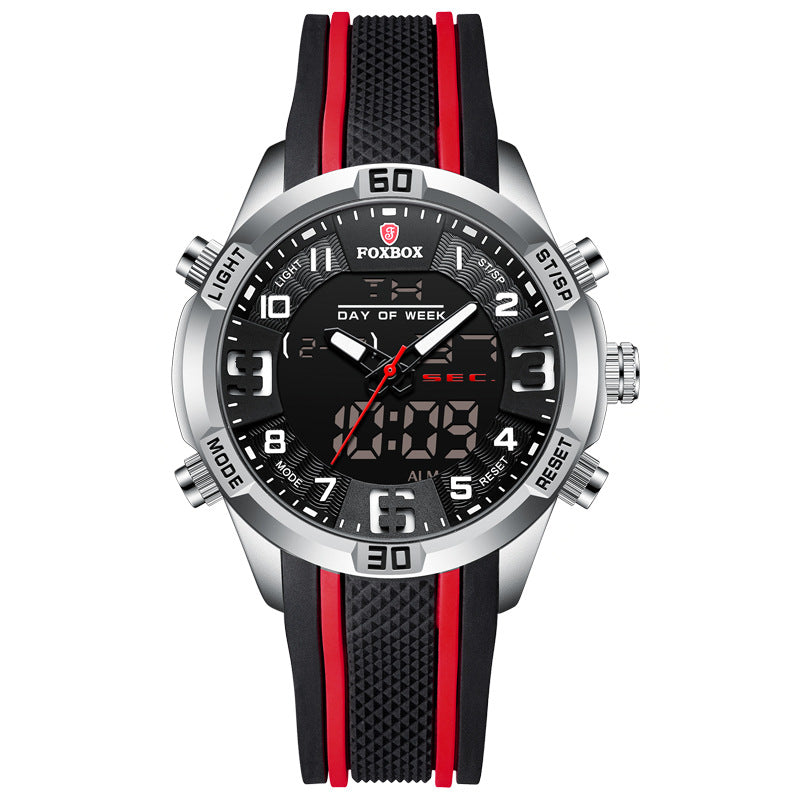 Lige Men's Dual Display Watch Multi-Function Chronograph Sports Waterproof Watch