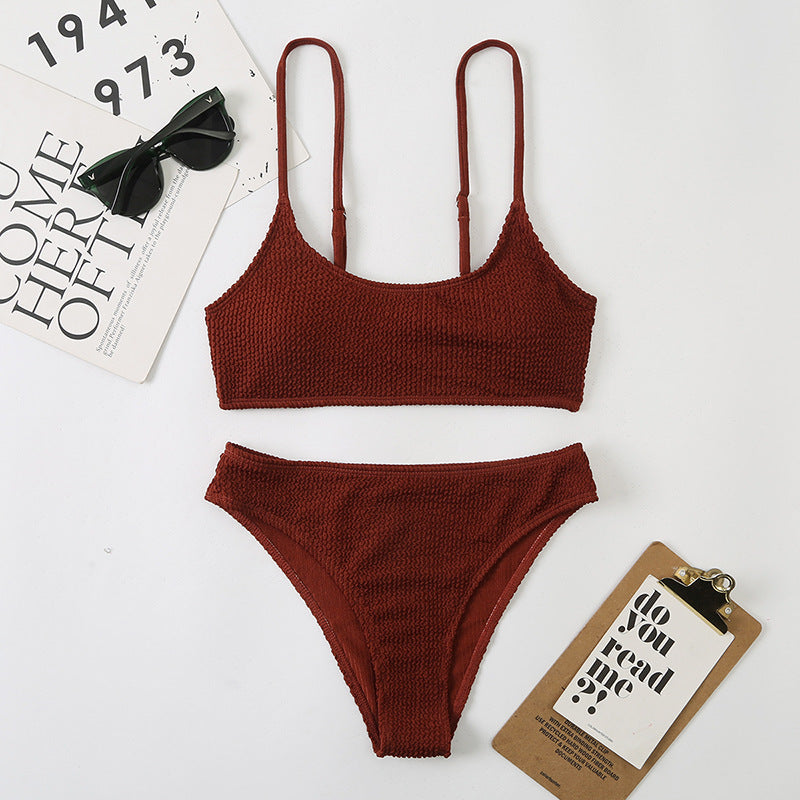 Split triangle suspender bikini