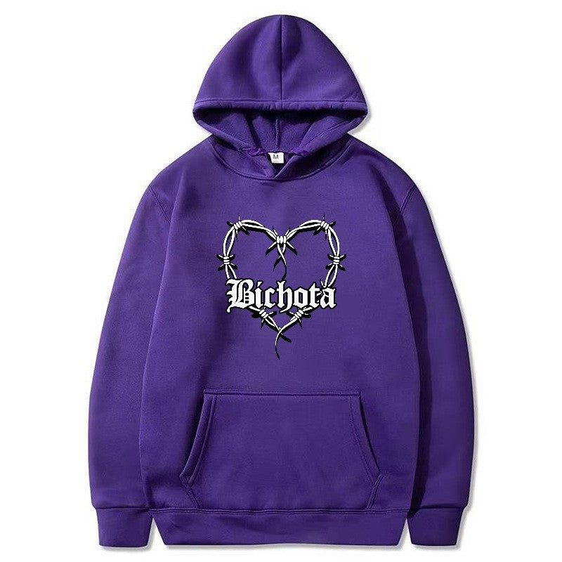 Letter Print Hoodie Casual Sporty Sweatshirt Loose Oversized Pullover Hooded Sweater