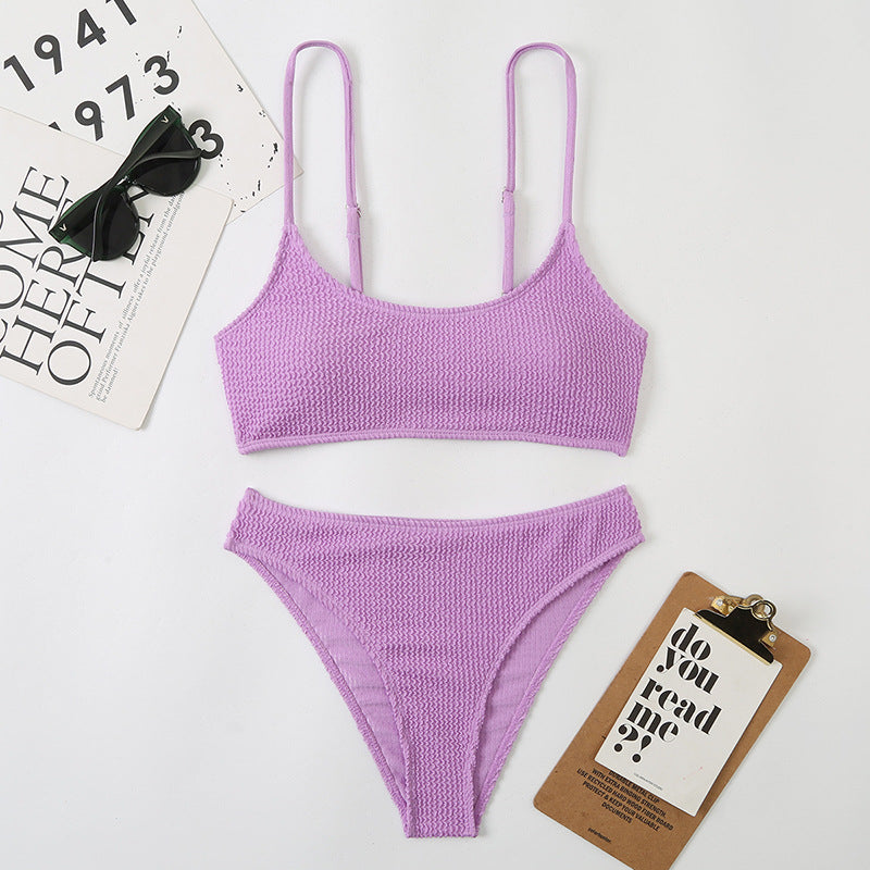 Split triangle suspender bikini