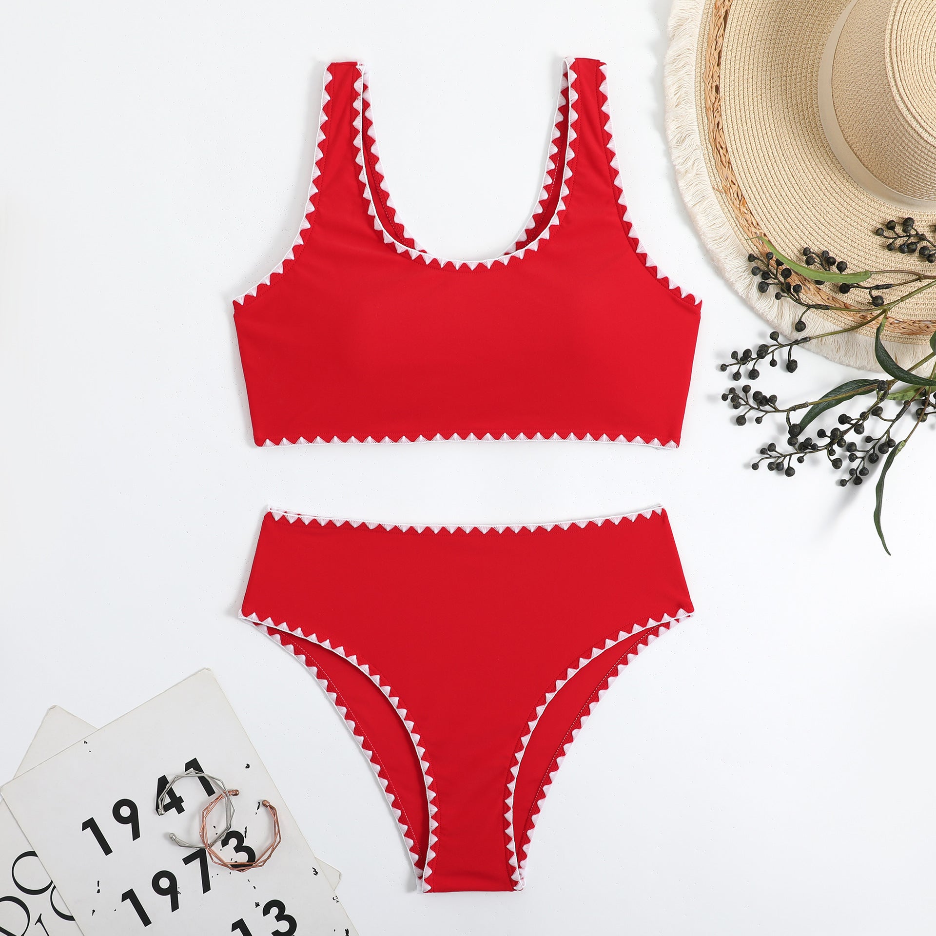 Lace women's split triangle bikini
