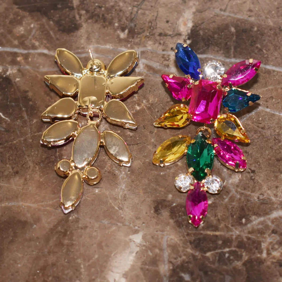New Boutique 2Colors Glass Rhinestone Dangle Earrings For Women Jewelry Fashion Show Ear's Accessories