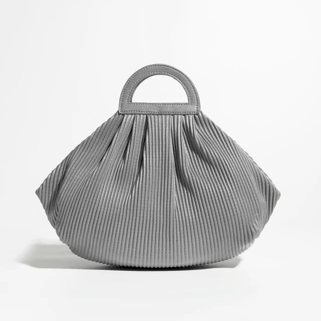 Winter Trend Women Pleated Dumpling Top Handle Purse Ruched Stylish Crossbody Bag Retro Solid Color Hasp Shoulder Handbag