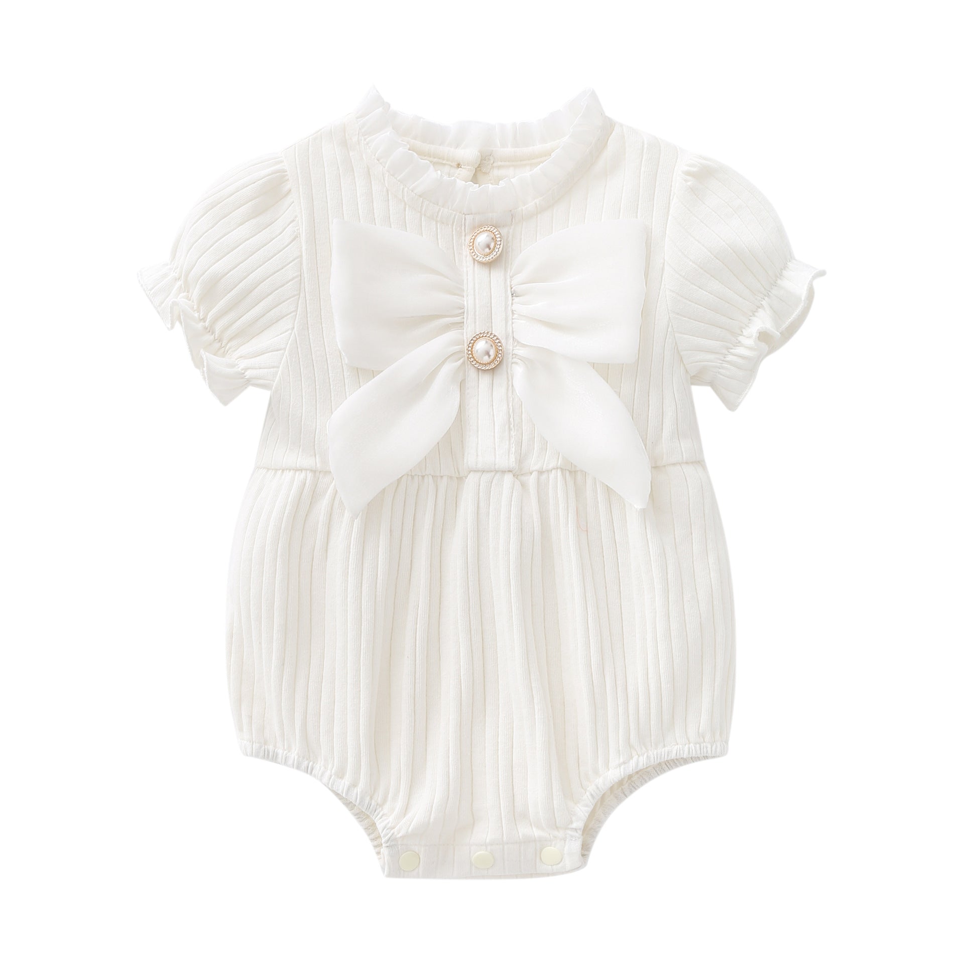 Short sleeved bow tie jumpsuit