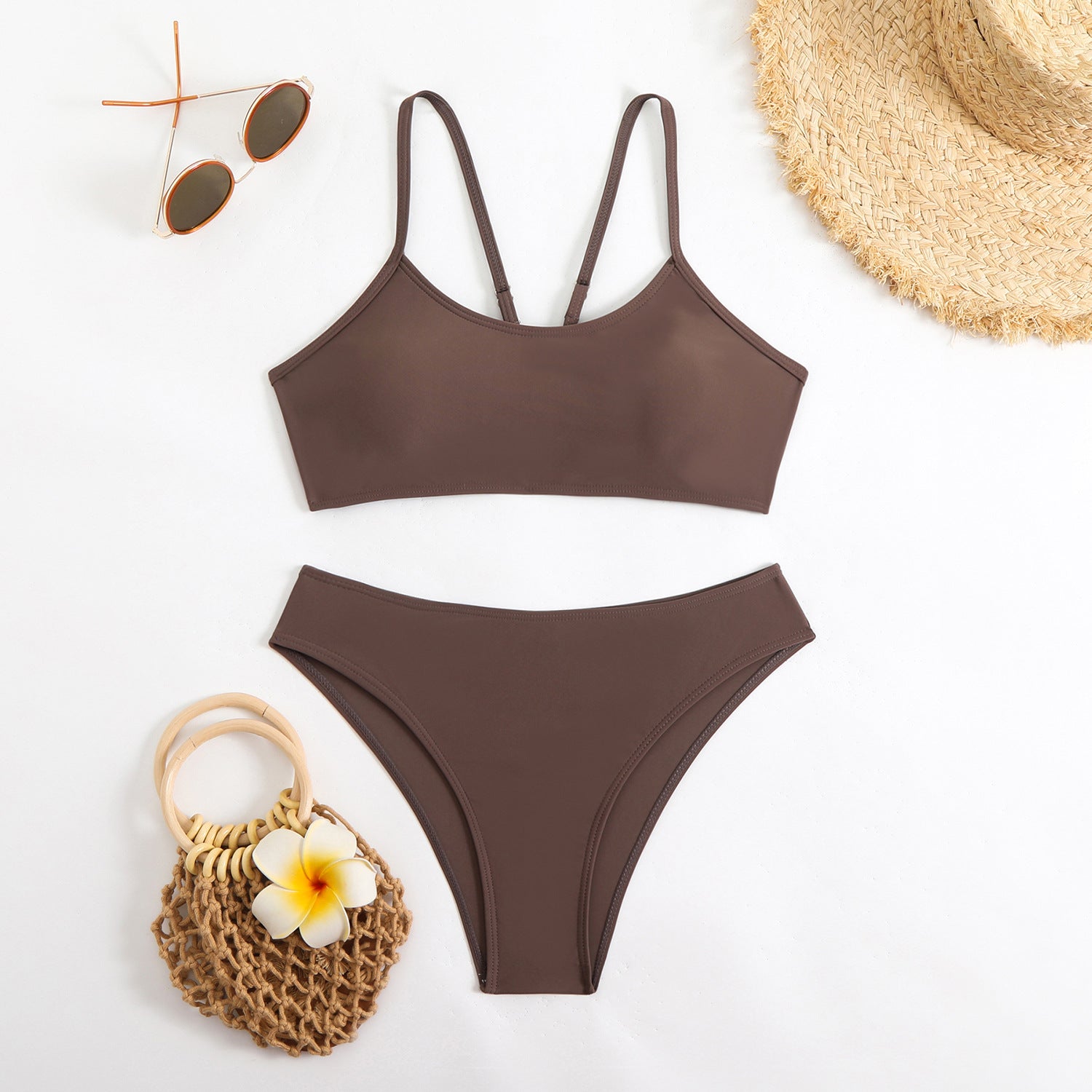 Round neck swimsuit bikini