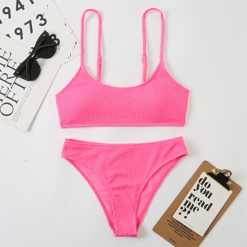 Split triangle suspender bikini