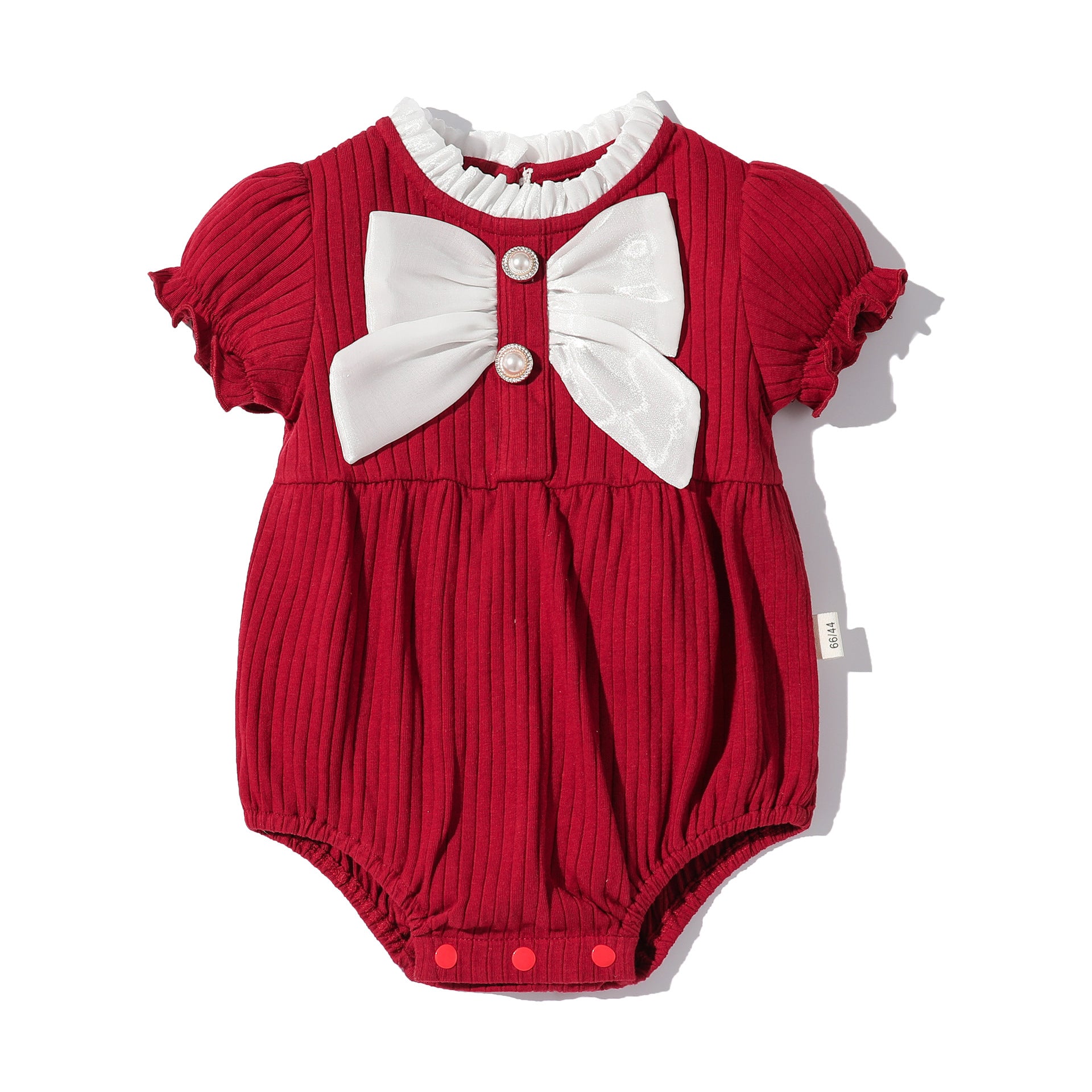 Short sleeved bow tie jumpsuit