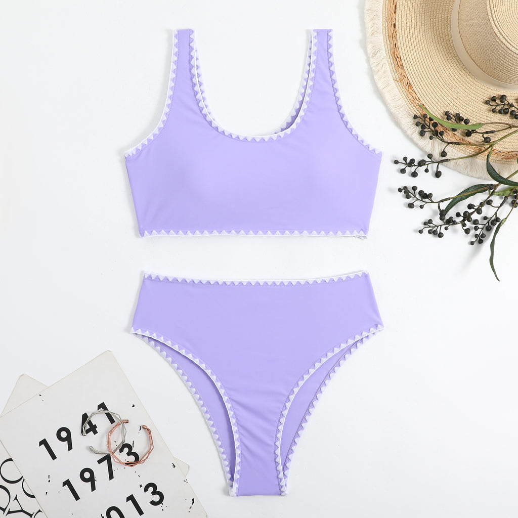 Lace women's split triangle bikini