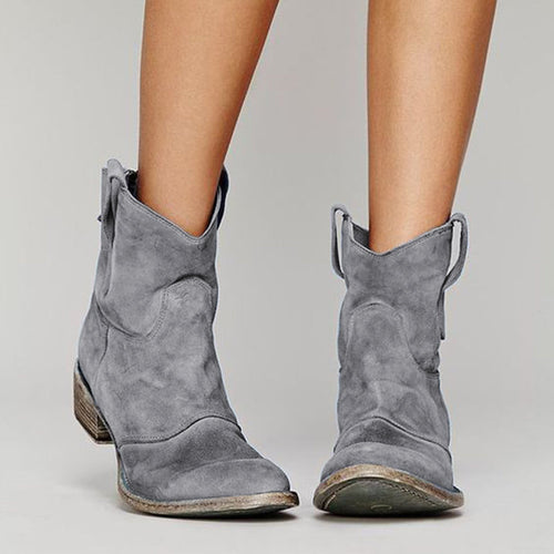 Comfortable low heeled oversized low cut women's boots