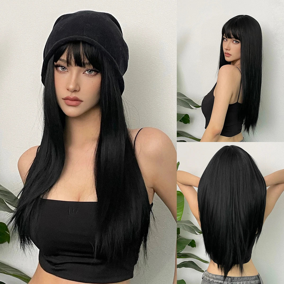 Light Blonde Golden Hair Long Silky Straight Synthetic Wig