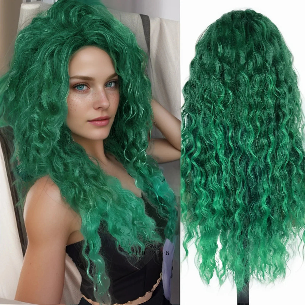 Wig Synthetic Long Curly Hair Wigs for Women Fluffy Wave Ombre